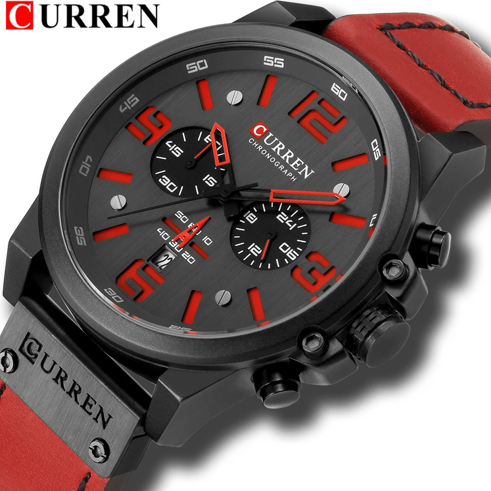 

Reloj Hombre 2019 Casual Quartz Watches For Men CURREN Fashion Leather Sports Men Wrsitwatch Chronograph Male Watch Dropshipping