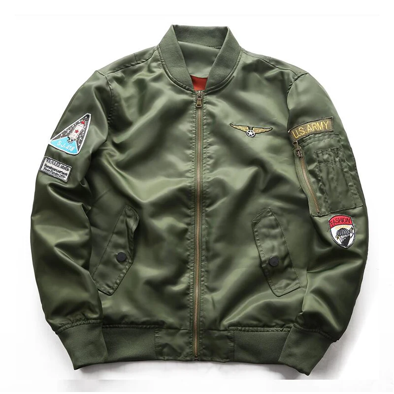 

2019 New Autumn 6XL High Quality Ma1 Spring Army Green Military motorcycle Ma-1 Flight Jacket Pilot Air Force Men Bomber Jacket