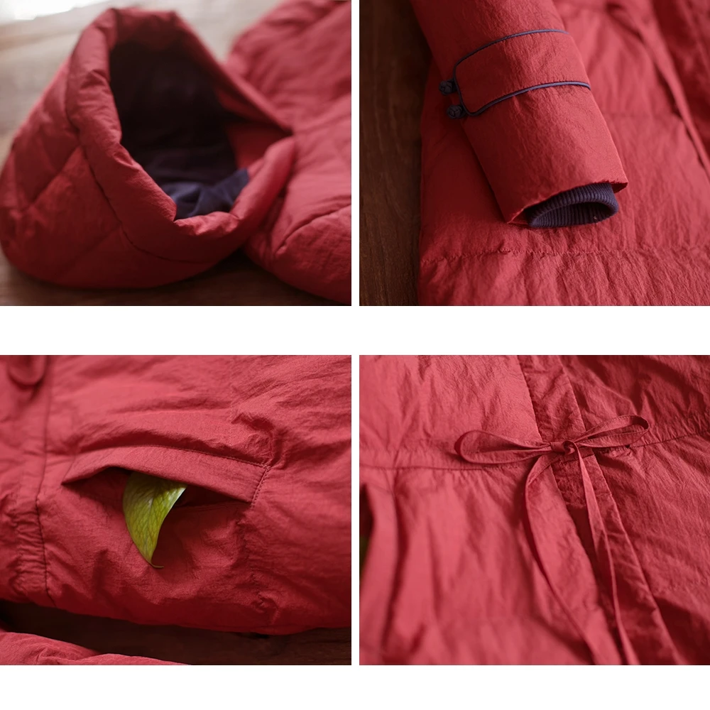 MM217 New Arrival 2017 casual loose warm white duck down jacket women long hooded thick winter coat