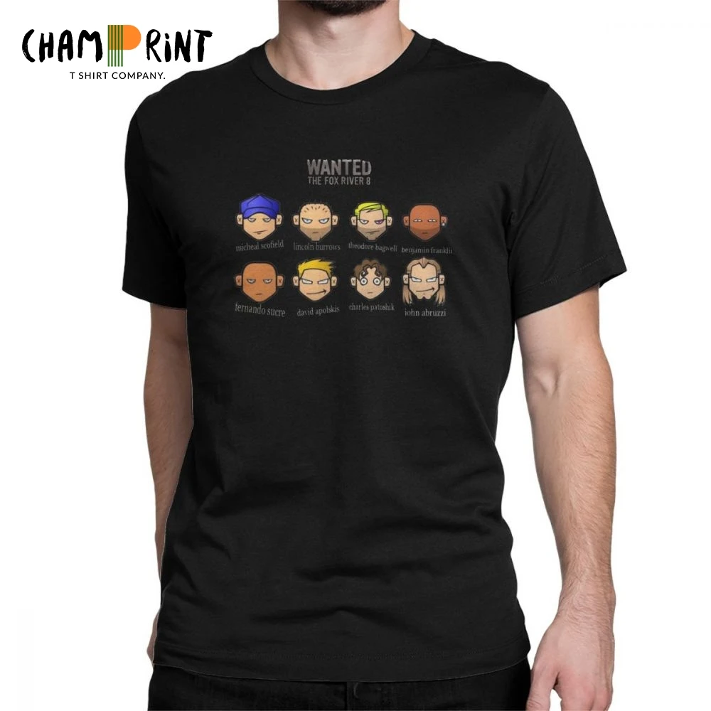 

Wanted Prison Break T-Shirt for Men Casual Cotton Tee Shirt Round Collar Short Sleeve T Shirts New Arrival Clothing