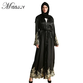 

MISSJOY New Arab Dresses Evening Kaftan Dubai Abayan Women Long Sleeve Embroidery Middle Eastern Vestidos Dress Muslim Party