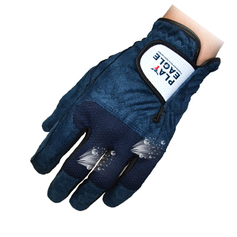 5 шт/лот из микрофибры мужские перчатки для гольфа с левой рукой мягкие дышащие перчатки Синие Нескользящие прочные перчатки