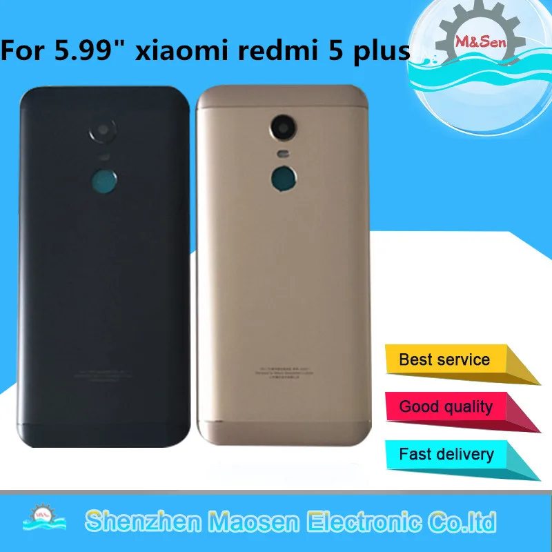 M& Sen для 5,9" Xiaomi Redmi 5 Plus, задняя крышка для батареи, чехол+ кнопки питания, стеклянные линзы, задняя дверь, замена