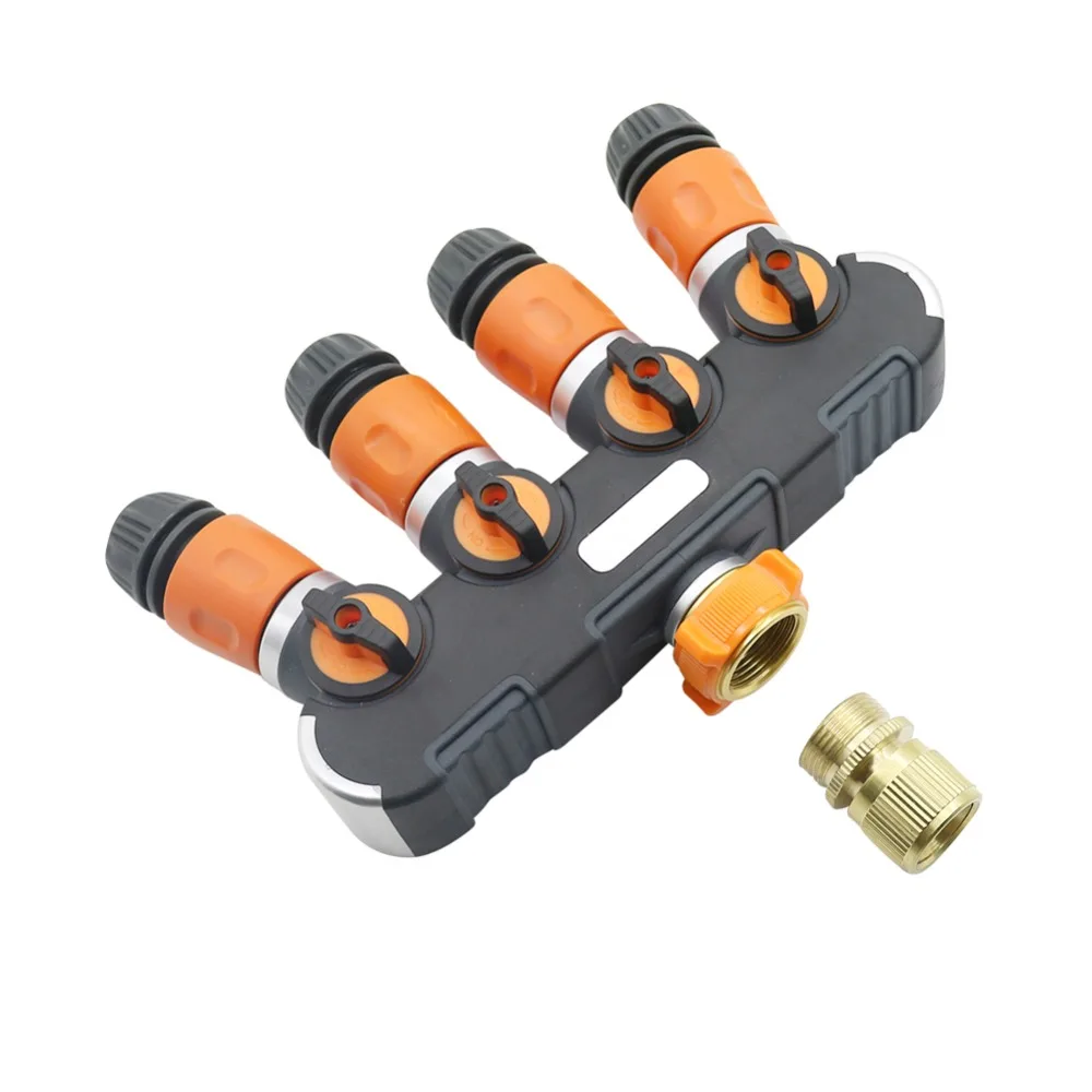 Garden Tap Connectors 4 Way Splitters Valve Irrigation Water Hose