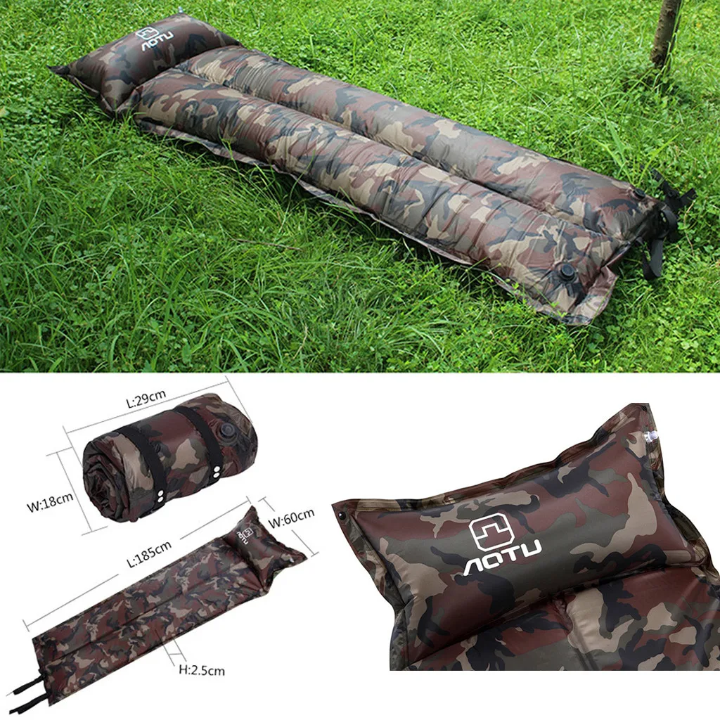 

Camping Hiking Inflatable Cushion Outdoor Inflatable Sleeping Pad Camping Thick Camouflage Automatic Inflatable