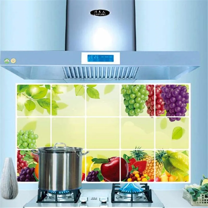 

Kitchen Oilproof Removable Wall Stickers Art Decor Home Decal Water-proof Wall Sticker Heat-resistant