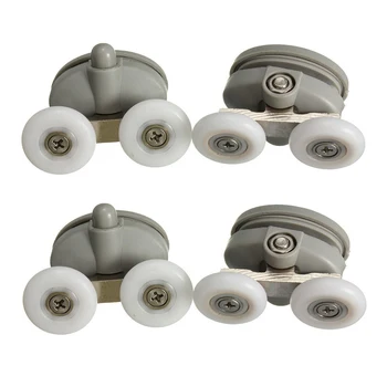 

4x Twin Shower Glass Door Top / Bottom Rollers Runners Wheels Pulleys 23mm