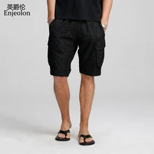Enjeolon брендовые Летние повседневные шорты для мужчин, хлопковые однотонные шорты Sim, базовые мужские шорты, доступные по колено, высокое качество, K6429
