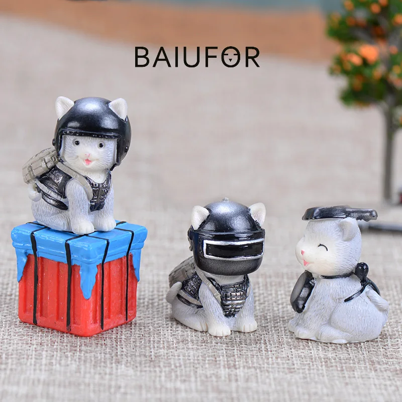 BAIUFOR миниатюрный PUBG Кошка Косплей Шлем кошка рюкзак панорама Сказочный Садовый