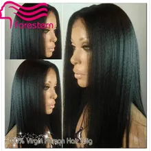 Italian Yaki Wig Brazilian Light Yaki Full Lace Wig & Lace Front Wig Glueless Human Hair Italian Yaki U Part Wig DHl Freeship