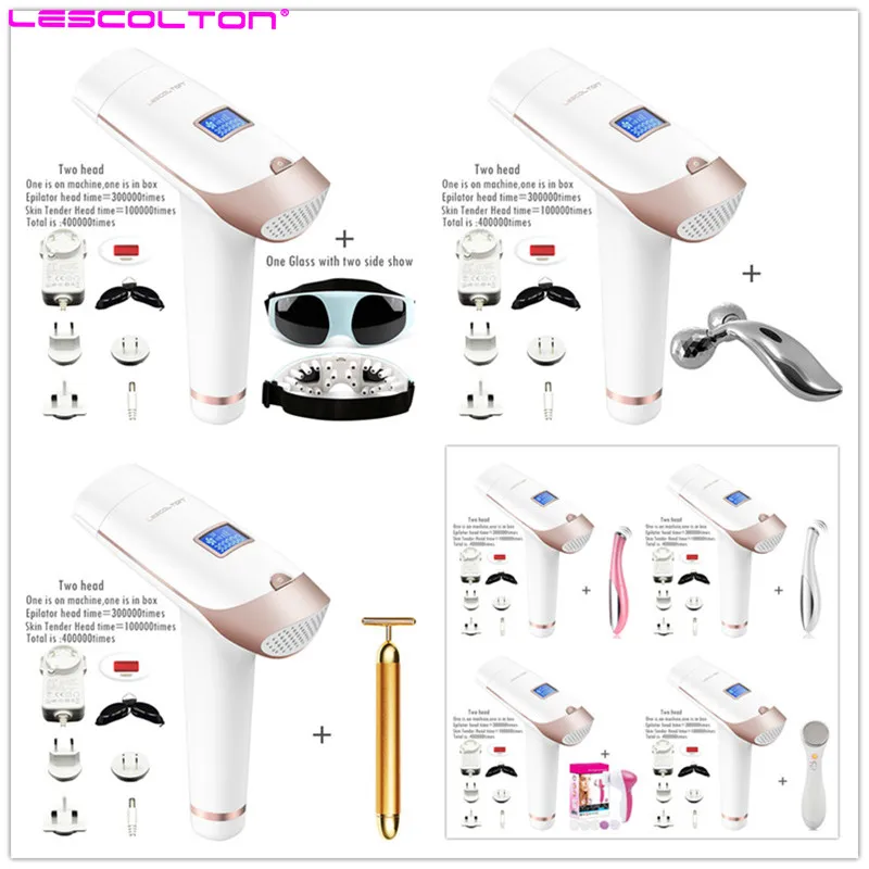 Продажа Lescolton 2в1 400000 раз IPL лазерная эпиляция машина лазерный эпилятор постоянный Депилятор Электрический 400000 Пульс нежная кожа
