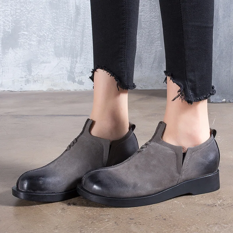 

women 2018 genuine leather low heel slip on boat shoes parkside spadrilles moccasins flower handmade loafers donna sapatilha 143