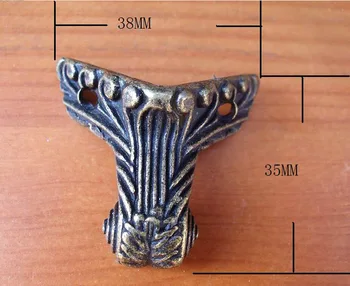 

20Pcs Archaize alloy feet wooden furniture leg decoration bronze box feet 38*35mm