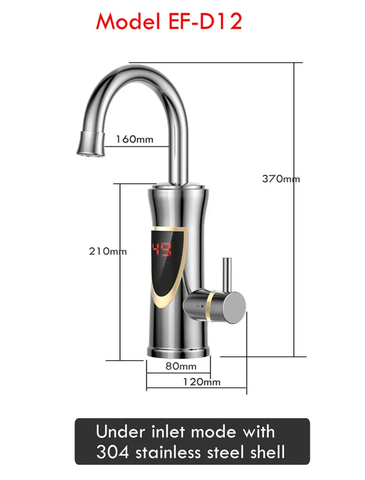 Ecofresh Electric Faucet Instant Water Heater Tap Faucet Heater Cold Heating Faucet Tankless Instantaneous Water Heater