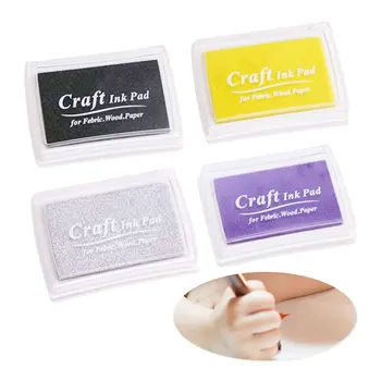 

Fashion 4 Colors Fabric Wood Paper Oil Based Craft Ink Pad Rubber Stamps for Wedding DIY Stamp Seal Diary Decoration
