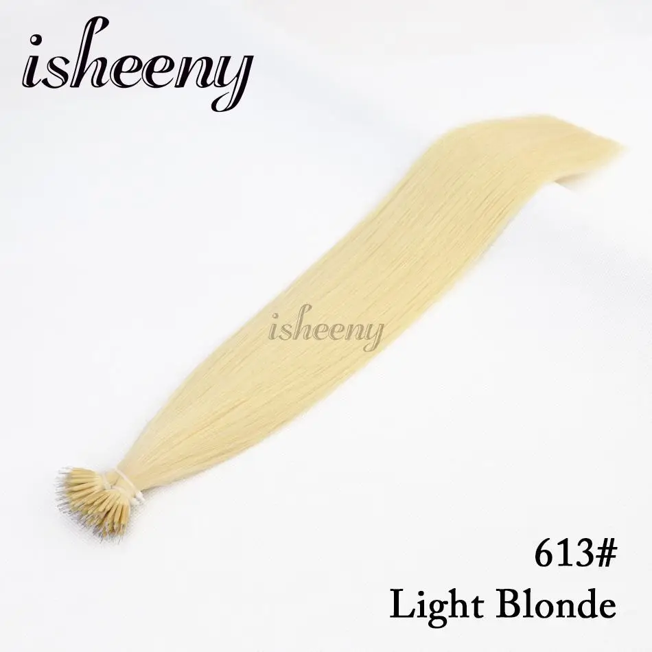 Isheeny Remy Nano Ring Links человеческие волосы для наращивания 0,6 г/локон 1" 18" 2" кератиновые прямые европейские волосы с микро-бусинами 50 шт. бусина - Цвет: #613