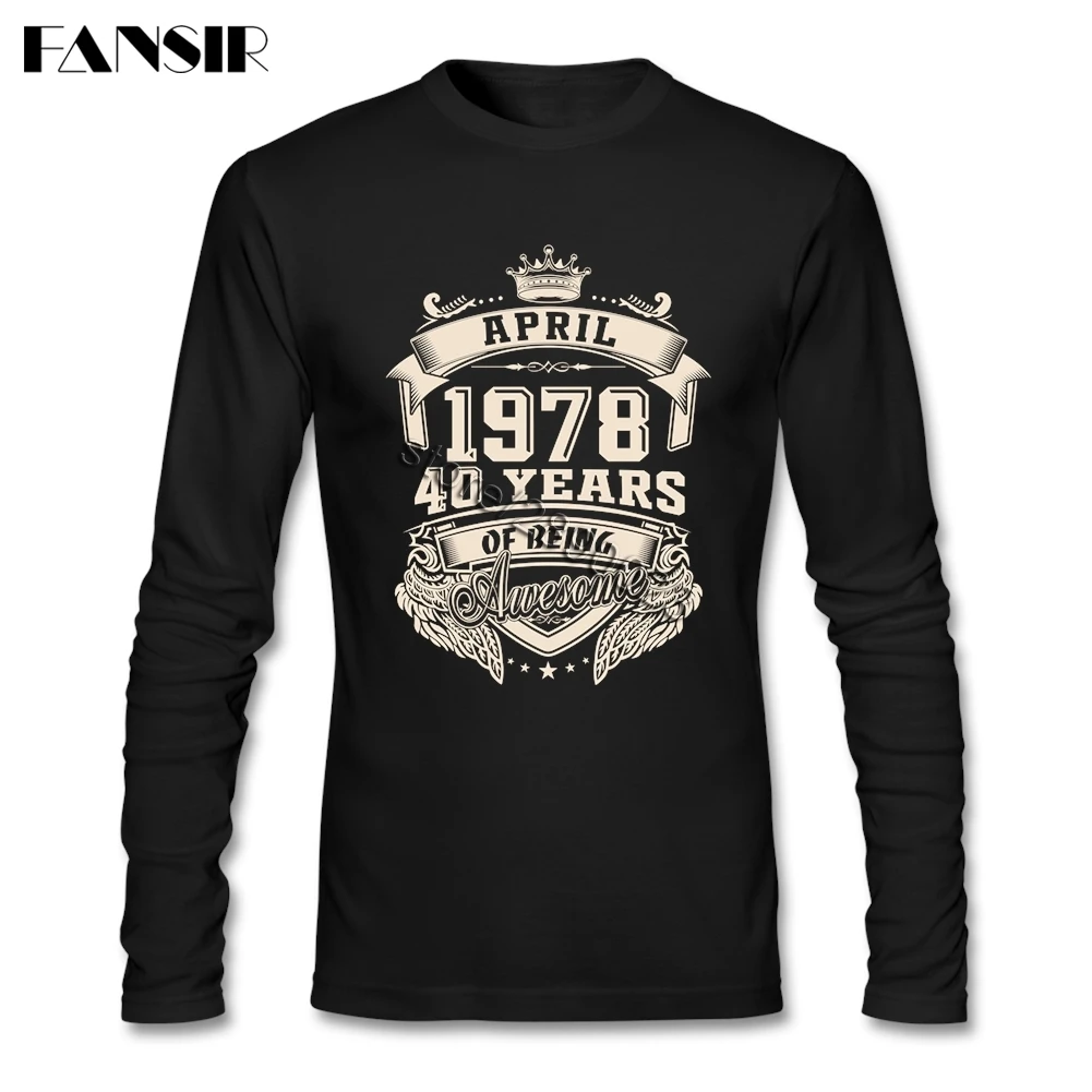 Персонализированные родившиеся в апреле 1978 40 лет удивительные футболки Для
