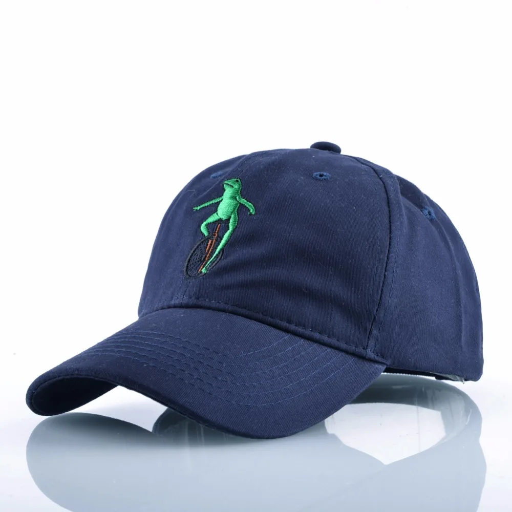 Новый Вышивка тачку лягушка папа Snapback Бейсбол Кепки Изогнутые Билл зеленая Pepe