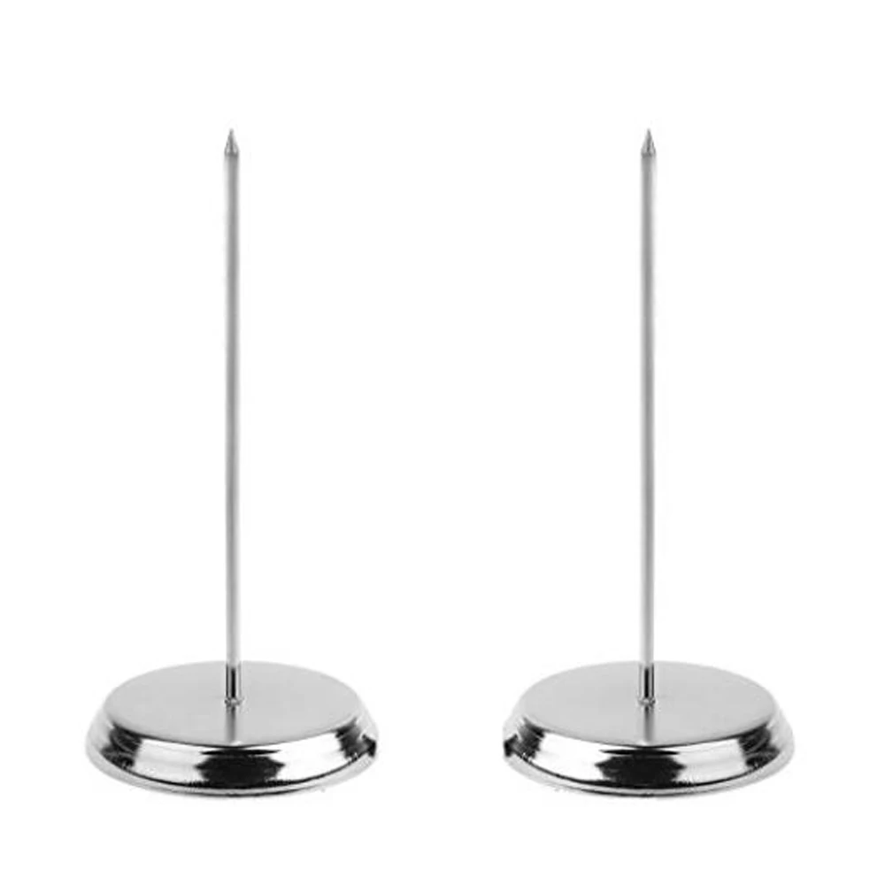 

XRHYY 2Pcs Silver Color Desk Straight Rod Paper Holder Spike Stick Receipts Check Bill Fork Note Fork For Restaurant Bar Office