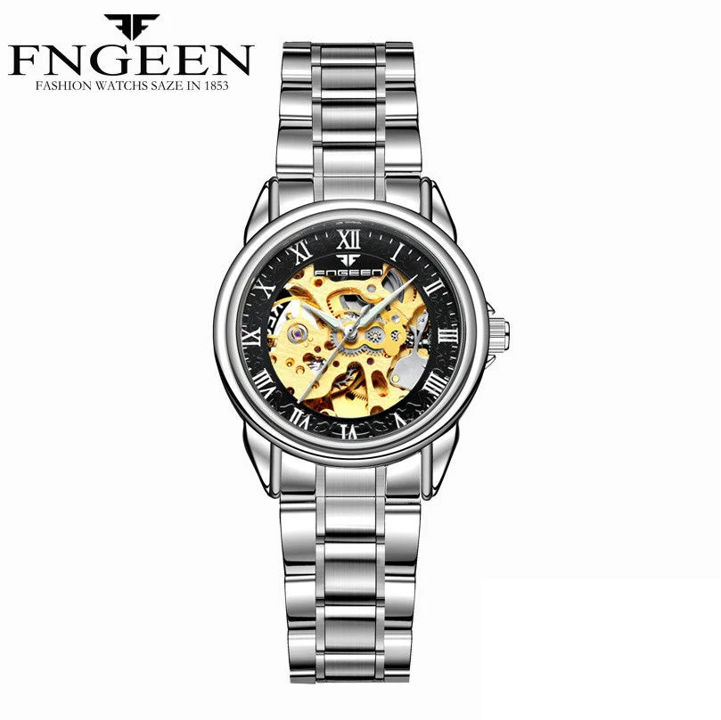 Женские часы, Топ бренд, роскошные стальные водонепроницаемые механические часы с полым циферблатом, модные стильные женские часы Mekanik Saat