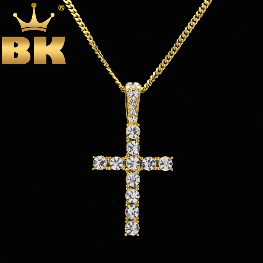 

New Style Charm Classic Cross Necklace Pendant Full Iced Out Crystal Rhinestones Crux Men's Hiphop Jewelry Drop Shipping