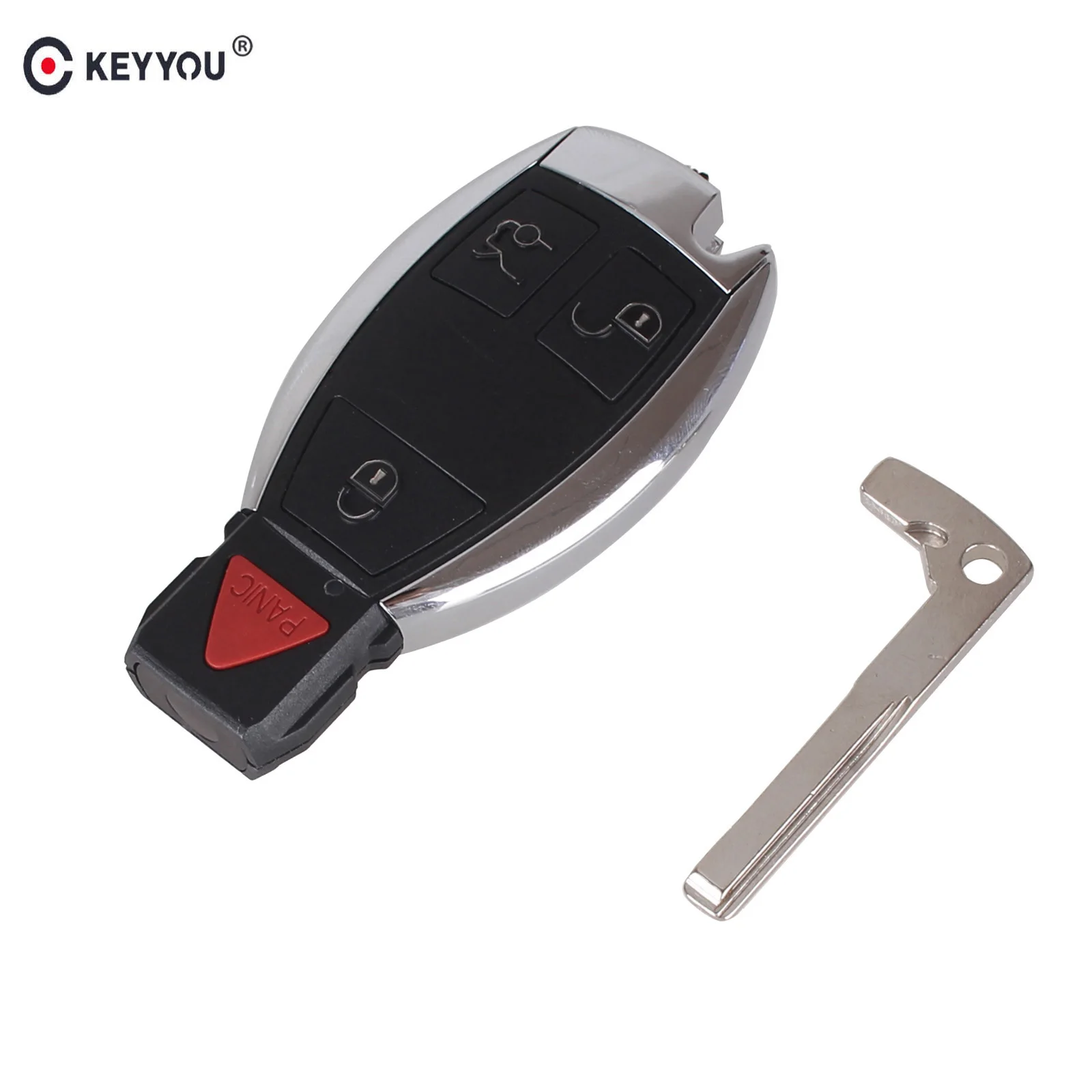 KEYYOU Replacement 3+1 4 Buttons Smart Remote Car Key Shell Case Fob For MERCEDES BENZ KEY FOB 4 ...