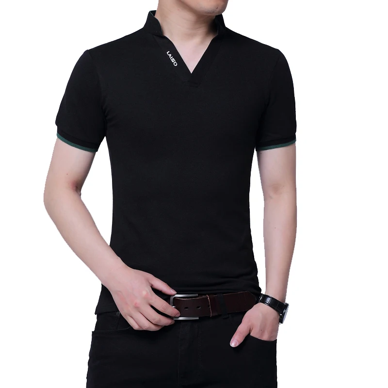 Men's summer T-shirt embroidered letters t-shirt pure color short sleeves tops | Мужская одежда
