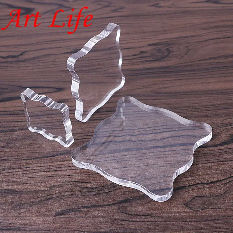 Buy 75mm x 75mm Acrylic stamp block For DIY