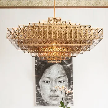 

Modern Design Large Pendant with Chicago Art Deco Steel Crane Shade