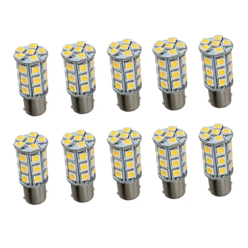 

10X Warm White 27 SMD LED 1156 1141 1003 RV Camper Trailer Interior Bulbs