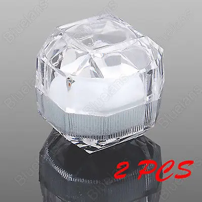 2 x Acrylic Ring Display Box Clear Storage Gift Package Case Transparent | Украшения и аксессуары