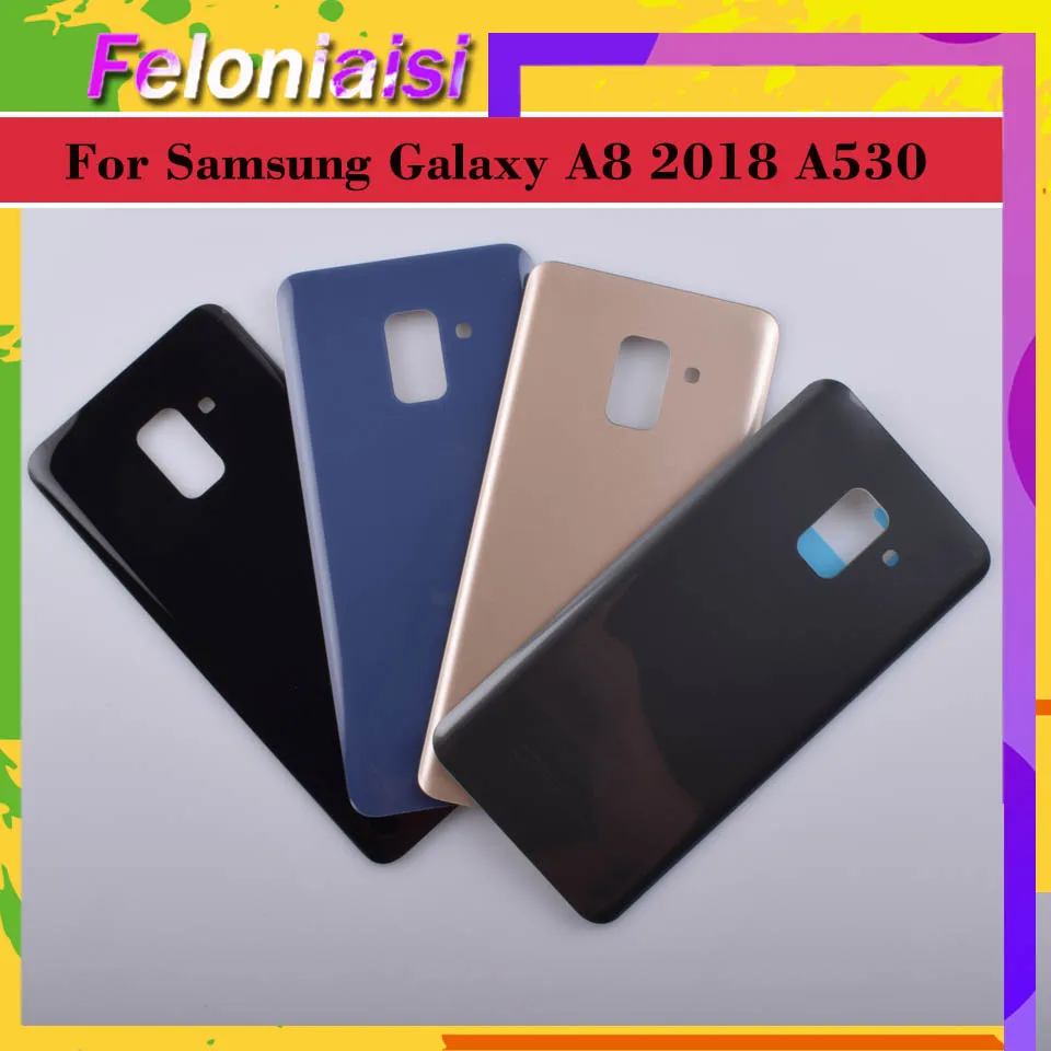 10 шт./лот для Samsung Galaxy A8 2018 A530 SM-A530F A530F корпус батарея Дверь Задняя стеклянная