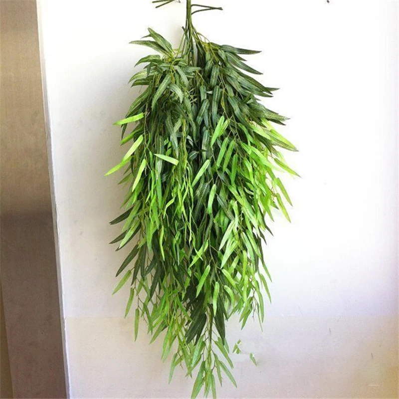 

Artificial Hanging Willow Leaf Fake Wicker Silk Flowers Wedding Home Decoration Green Plant