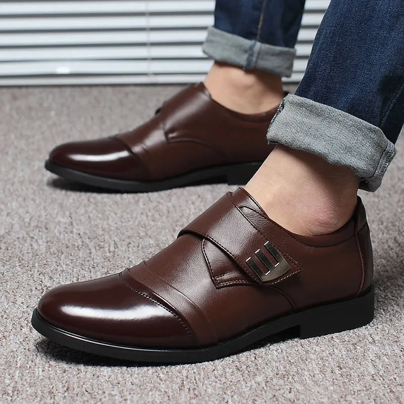 

2019 New Men's Leather Shoes High Quality Men's Shoes Black Leather New Spring Dress Youth Business Breathable Casual Shoes Men