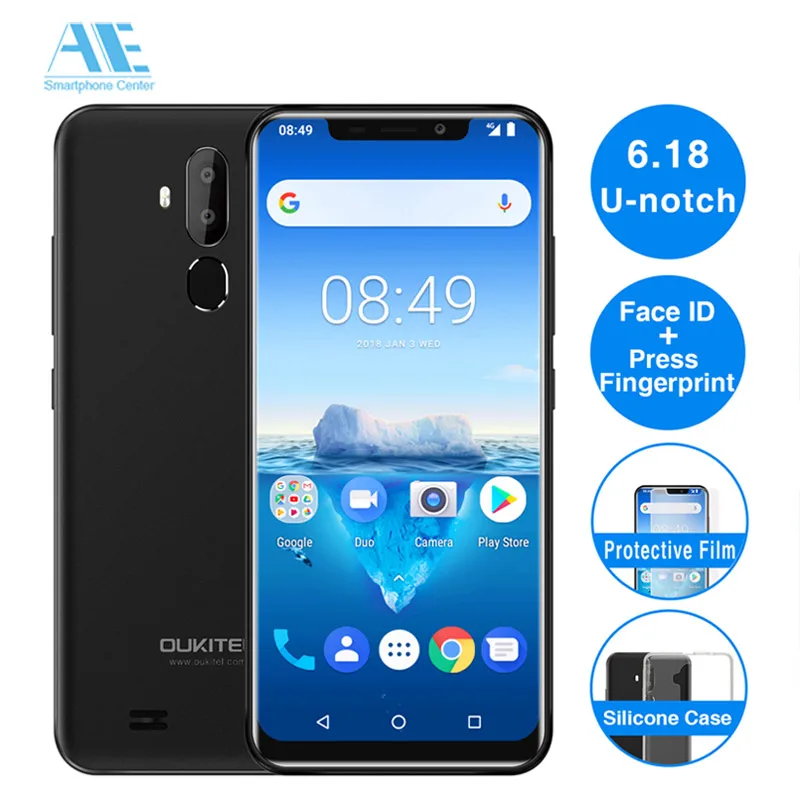 

Original OUKITEL C12 Pro 6.18" 19:9 2G RAM 16G ROM Android 8.1 Mobile Phone MT6739 Quad Core Fingerprint 4G 3300mAh Smartphone