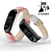 Bracelet de montre intelligent noir en or Rose pour xiaomi mi Band 3 bracelet en cuir pour xiaomi mi band 3 bracelet mi band 3 ► Photo 1/5