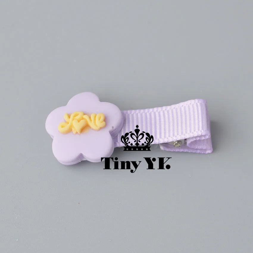 2 шт.,, кавайная акриловая детская шпилька с цветами, милая заколка с цветами для детей и девочек - Цвет: Purple