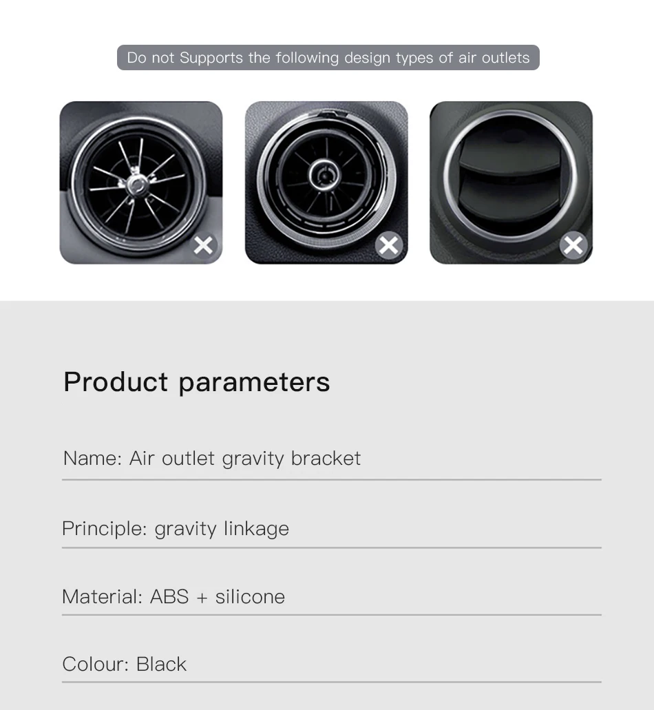 !ACCEZZ Gravity Car Phone Holder Air Vent Mount Stand Universal in Car For iPhone 7 8 XS Samsung Huawei GPS Mobile Phone Bracket (12)