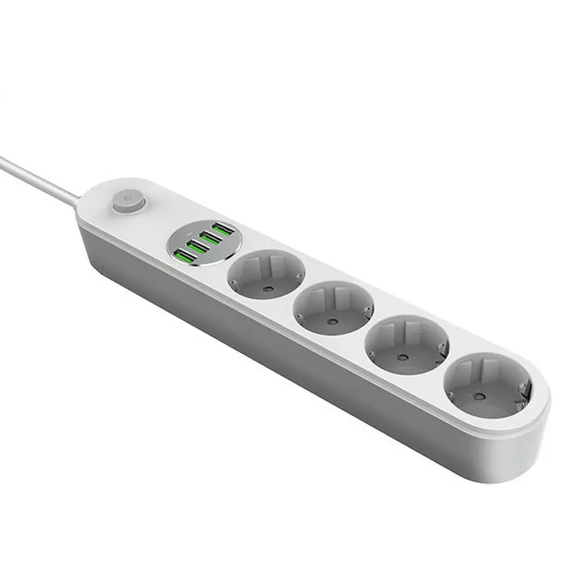 Интеллектуальное зарядное устройство с 4 usb адаптерами 5 в 3 а и EU удлинитель