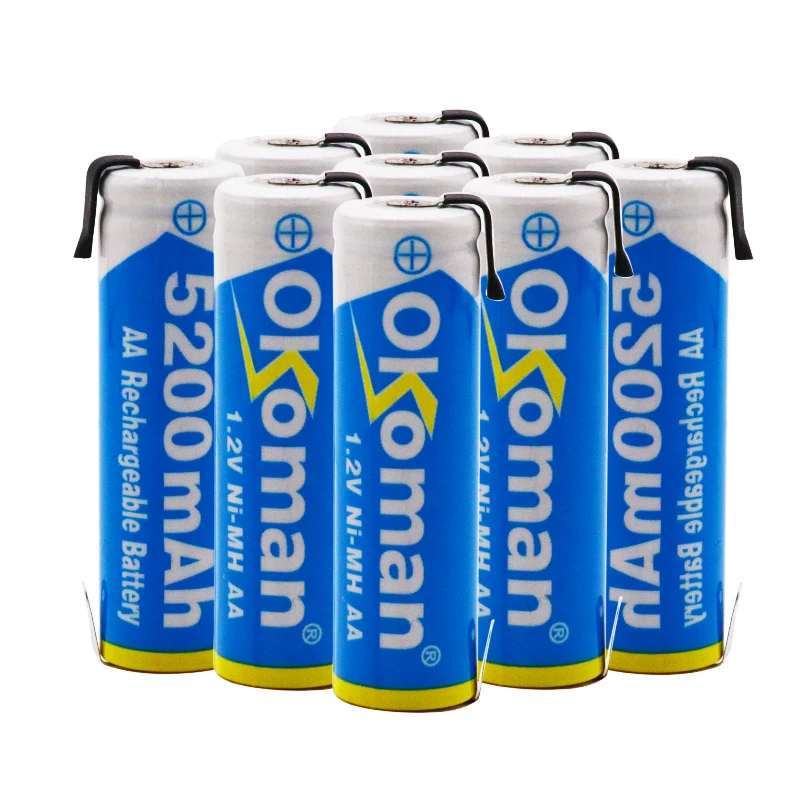 Okoman 1,2 V AA 5800 MAH Ni-MH аккумуляторная батарея посылка со штырьками для Philips бритвенные вкладки Braun Электрический зубчатый бр