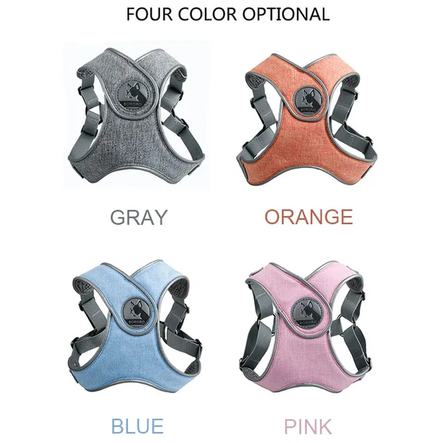 T-MENG Pet Products For Small Dog Harness Adjustable Easy on Pet harness Outdoor Reflective Dog Halter Walking Dog Harness Vest