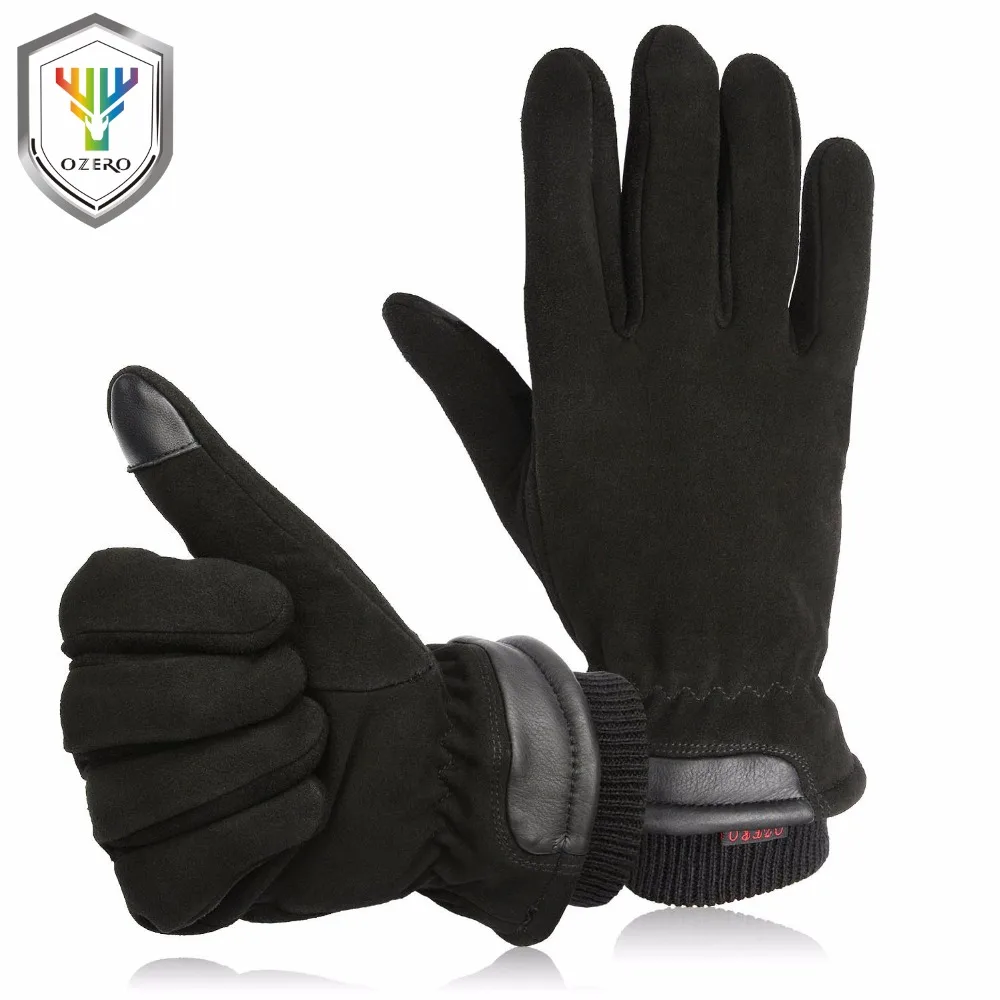 OZERO Men's Work Gloves Deerskin Winter Warm Driver