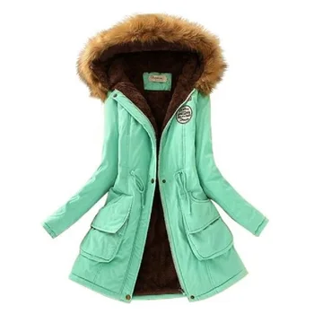 

Autumn Winter Jacket Women Parka Warm Jackets Fur Collar Fleece Coats Long Parkas Casual Hoodies Winter Coat Woman Clothes