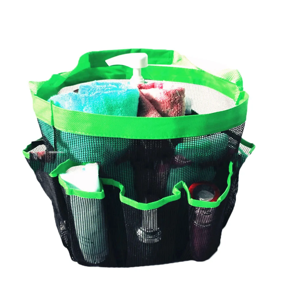 8 сетки большой емкости полый органайзер для душа органайзер для хранения подвесная сумка для ванной комнаты Горячая - Цвет: Зеленый