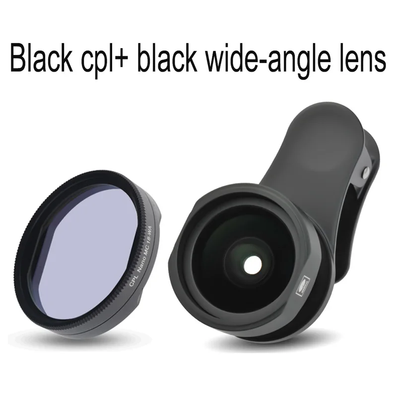 

SIRUI 18mm Wideangle lens with 18-WA2 CPL filter Mobile Phone Auxiliary Lens + Universal clip kit