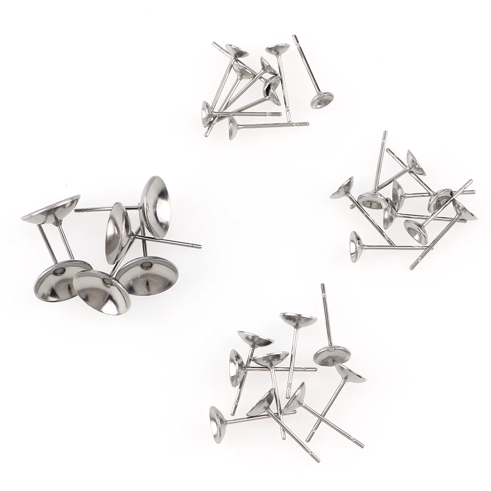 Серьги гвоздики из нержавеющей стали 4/5/6/8/10 мм|stainless steel earring posts|diy jewelryjewelry making |