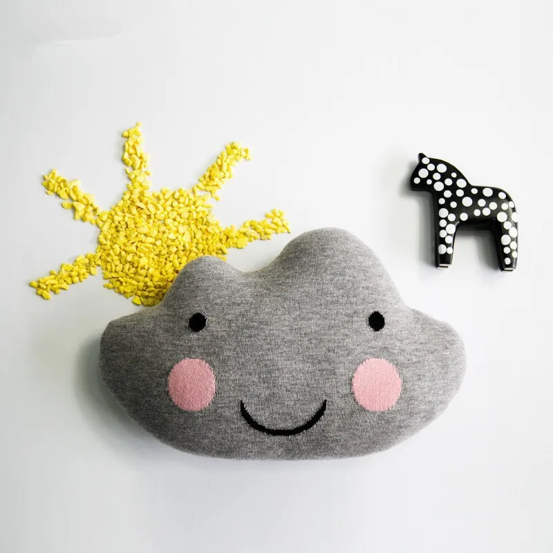 Smile Wool Cloud Подушка вязаный трикотаж игрушки креативные Детские декоративные