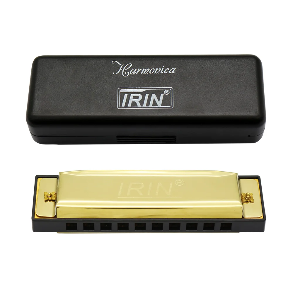 

10 Holes Harmonica 20 Tone Diatonic Blues Harmonica Key of C with Case for Beginner Children Silver