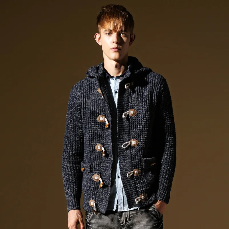 Suéter con capucha Cardigans hombres suéter de invierno