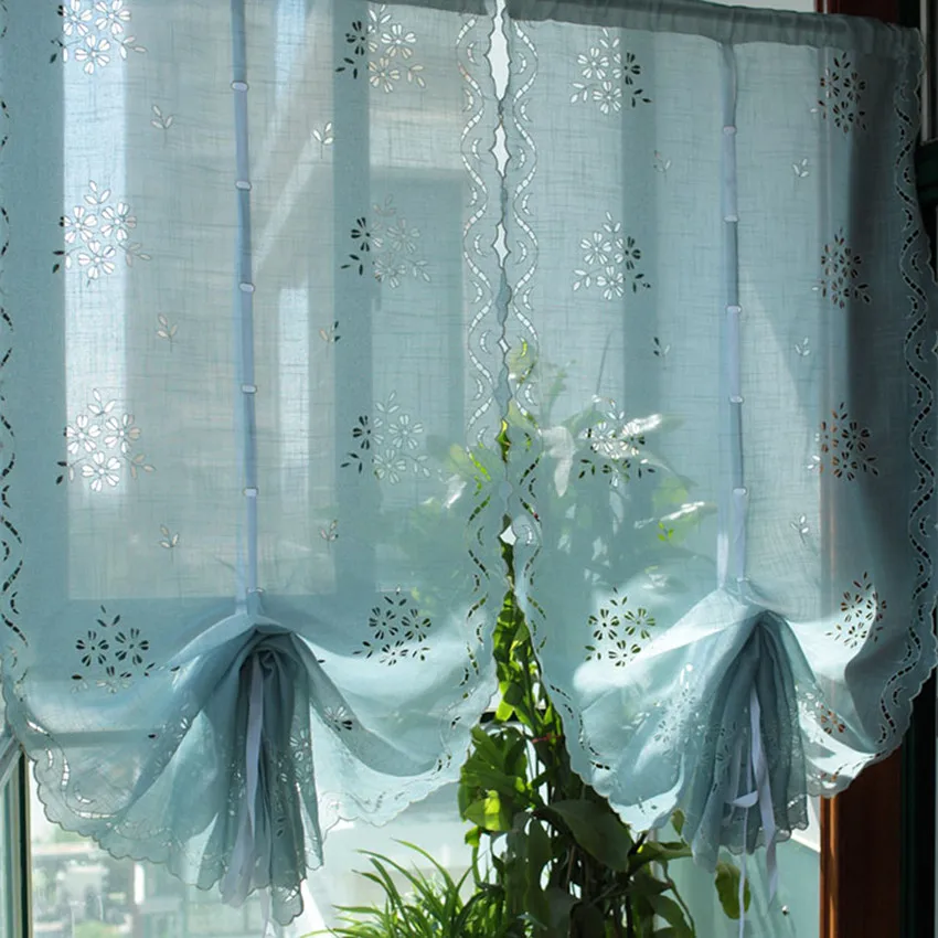 New Arrival!Light Blue Hollow Bouquet Pattern Embroidered Balloon